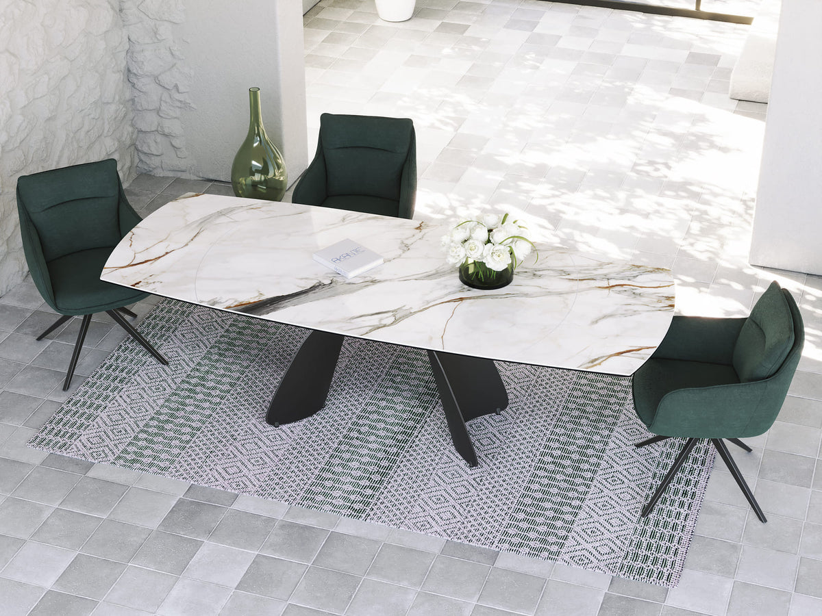 
Ausziehbarer Designer Esstisch „Grande Modena“ aus Keramik, 160-240 x 100 cm - Fiorentino glänzend