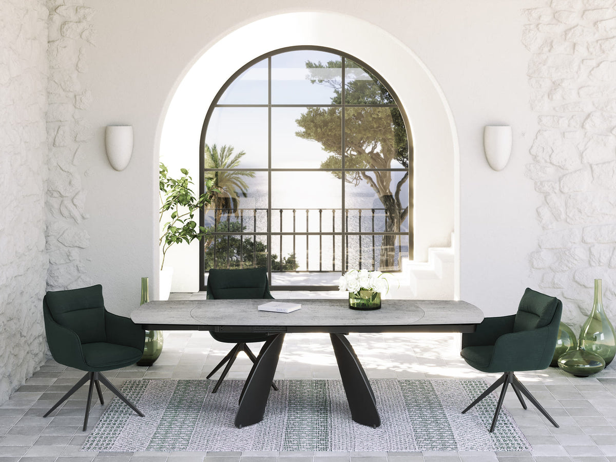 
Ausziehbarer Designer Esstisch „Grande Modena“ aus Keramik, 160-240 x 100 cm - Silver