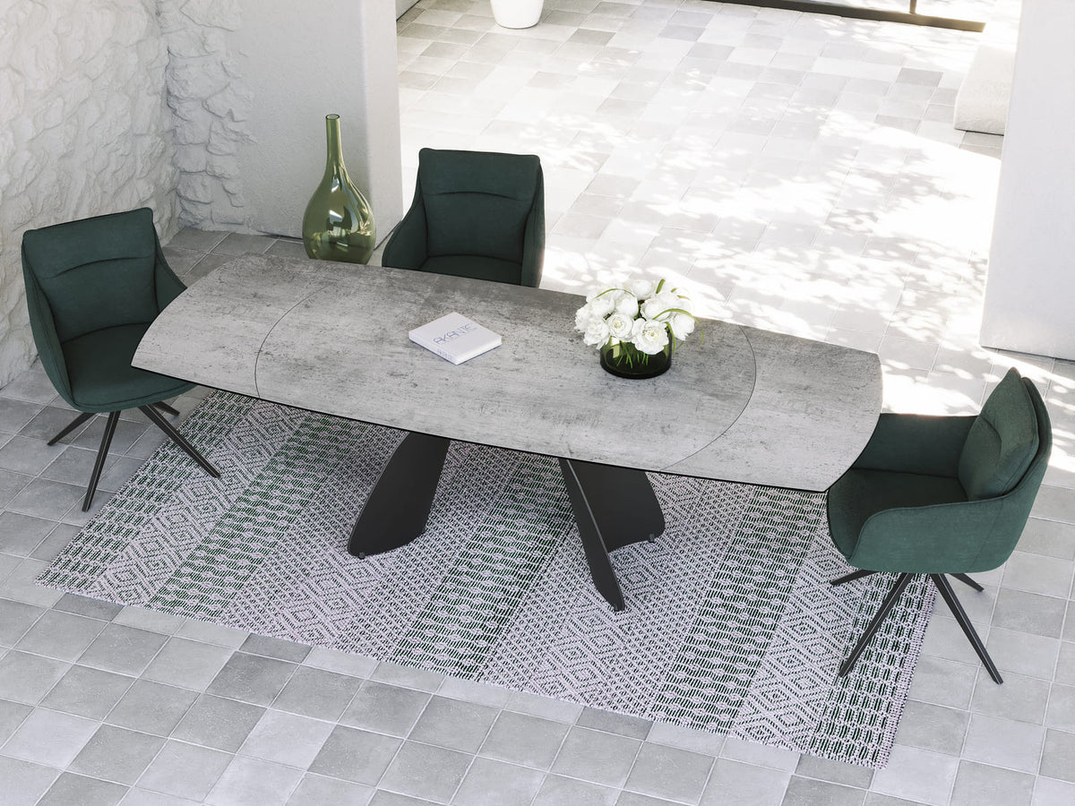
Ausziehbarer Designer Esstisch „Grande Modena“ aus Keramik, 160-240 x 100 cm - Silver