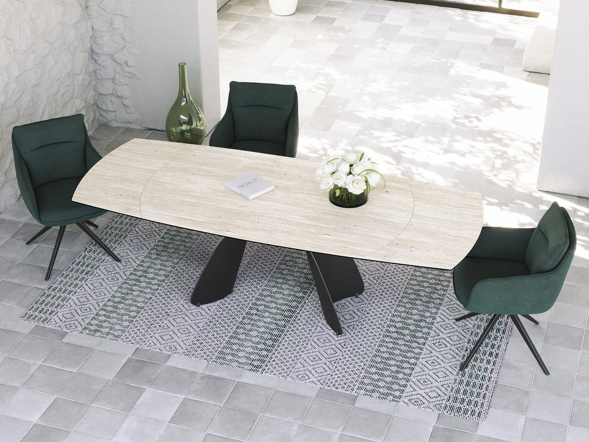 
Ausziehbarer Designer Esstisch „Grande Modena“ aus Keramik, 160-240 x 100 cm - Travertin
