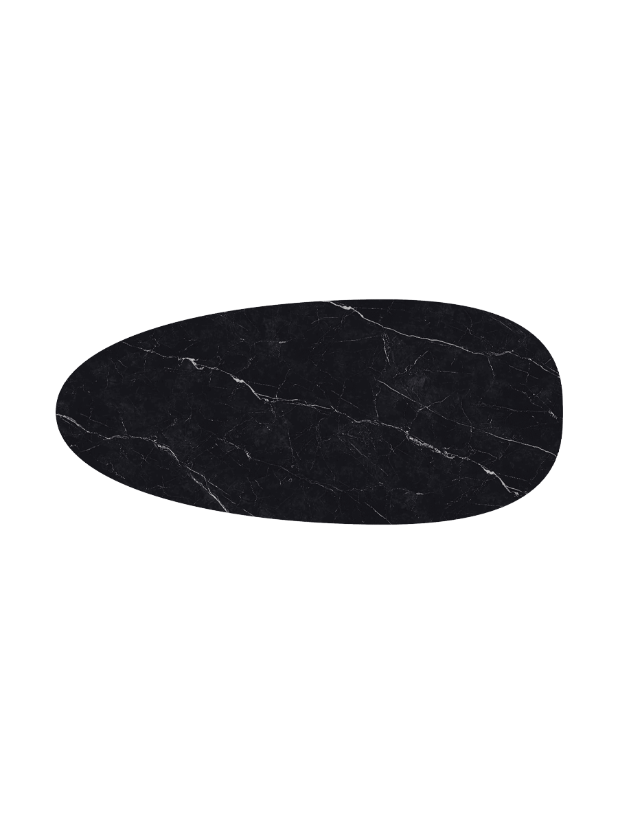 
Table à manger extensible design "Menhir" en céramique, 270 x 120 cm - Marquina mat