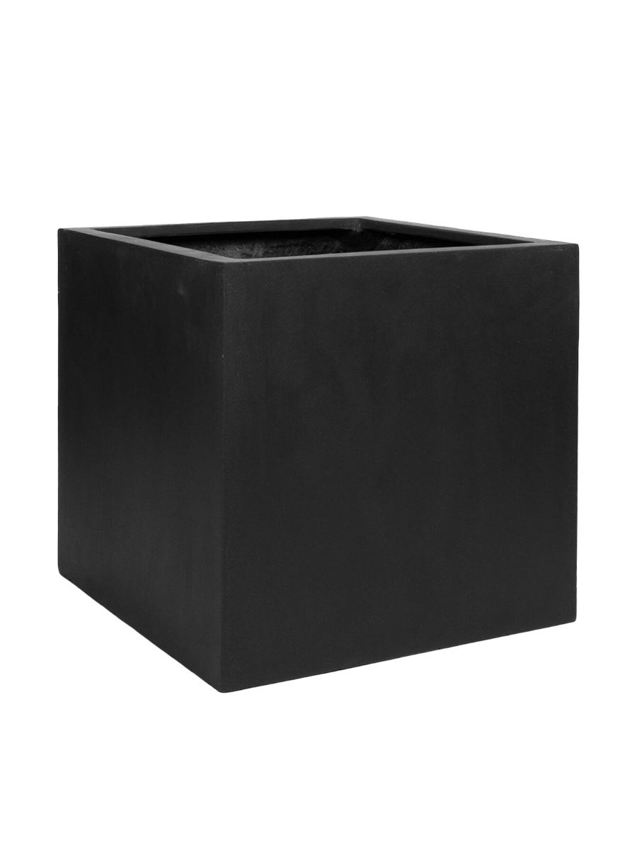 
High-quality Indoor/Outdoor Planter "Natural Block" - Black / 50 x 50 x Height 50 cm