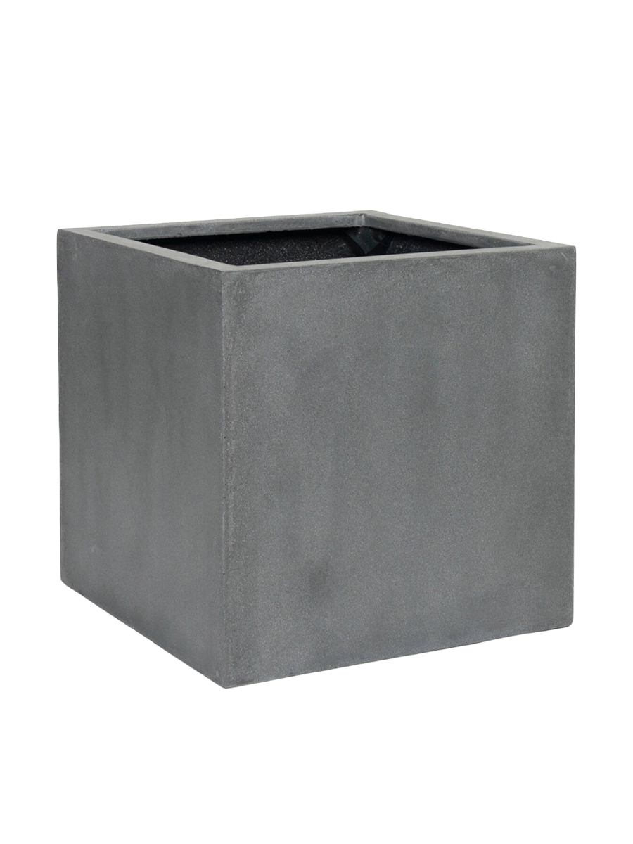 
High-quality Indoor/Outdoor Planter "Natural Block" - Grey / 50 x 50 x Height 50 cm