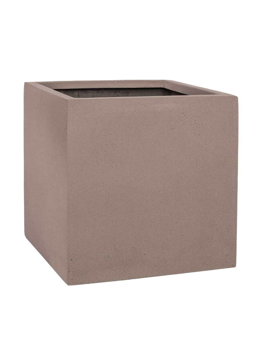 
High-quality Indoor/Outdoor Planter "Natural Block" - Taupe / 60 x 60 x height 60 cm