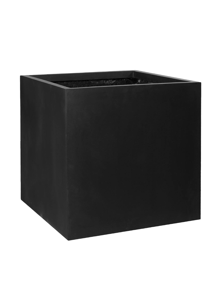 
High-quality Indoor/Outdoor Planter "Natural Block" - Black / 70 x 70 x Height 70 cm