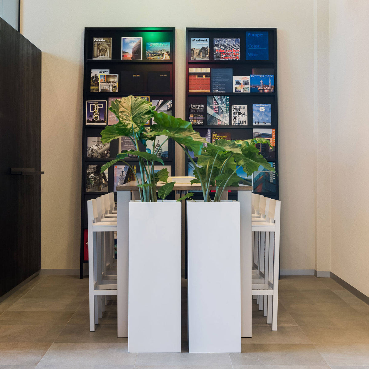 
Vaso per fiori di alta qualità per interni/esterni „Essential Yang“ - Bianco opaco / 35 x 35 x Altezza 100 cm
