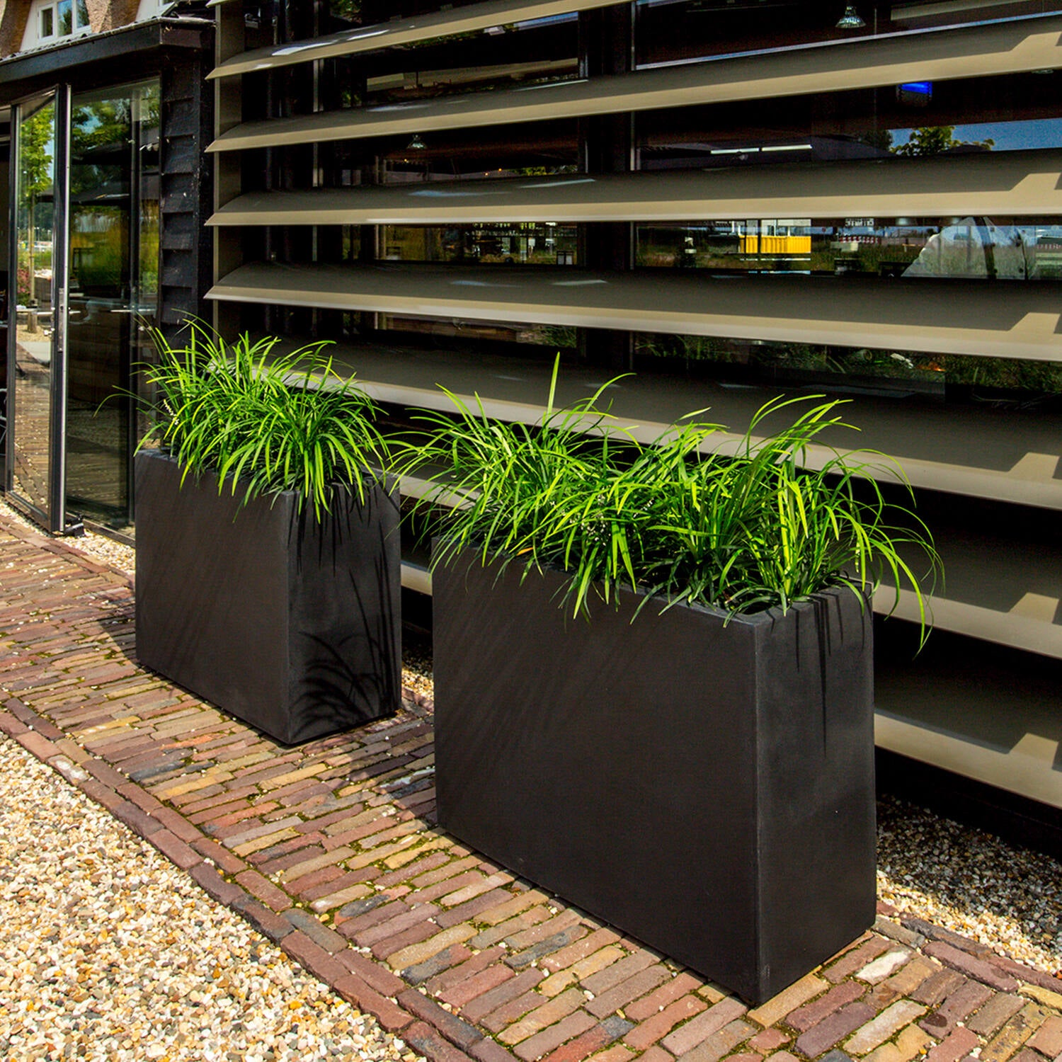 
High-Quality Indoor/Outdoor Planter "Natural Jort" - 95 x 38 x height 72 cm / Black