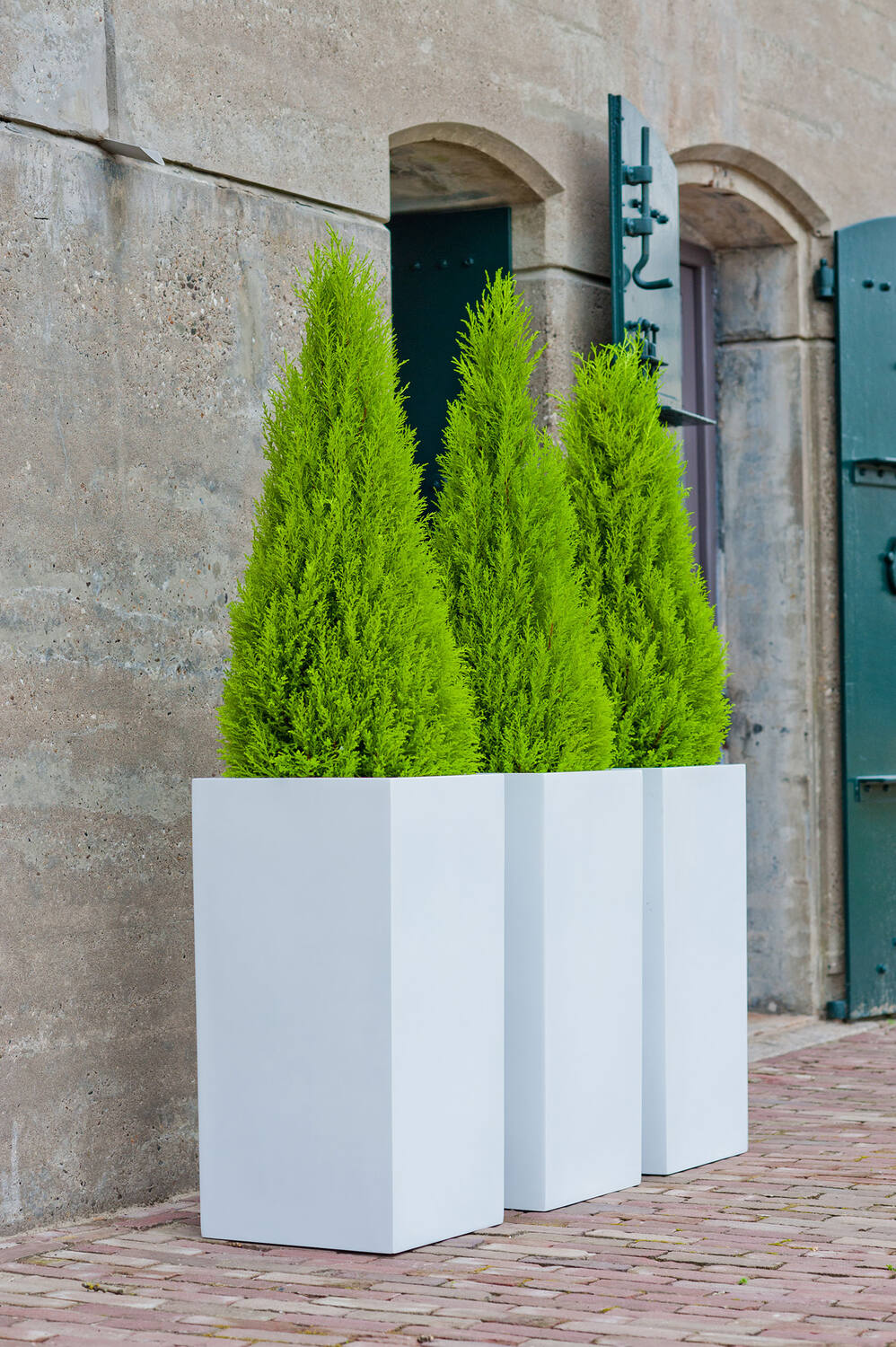 
Vaso per fiori di alta qualità per interni/esterni „Essential Bouvy“ - Bianco lucido / 30 x 30 x Altezza 60 cm