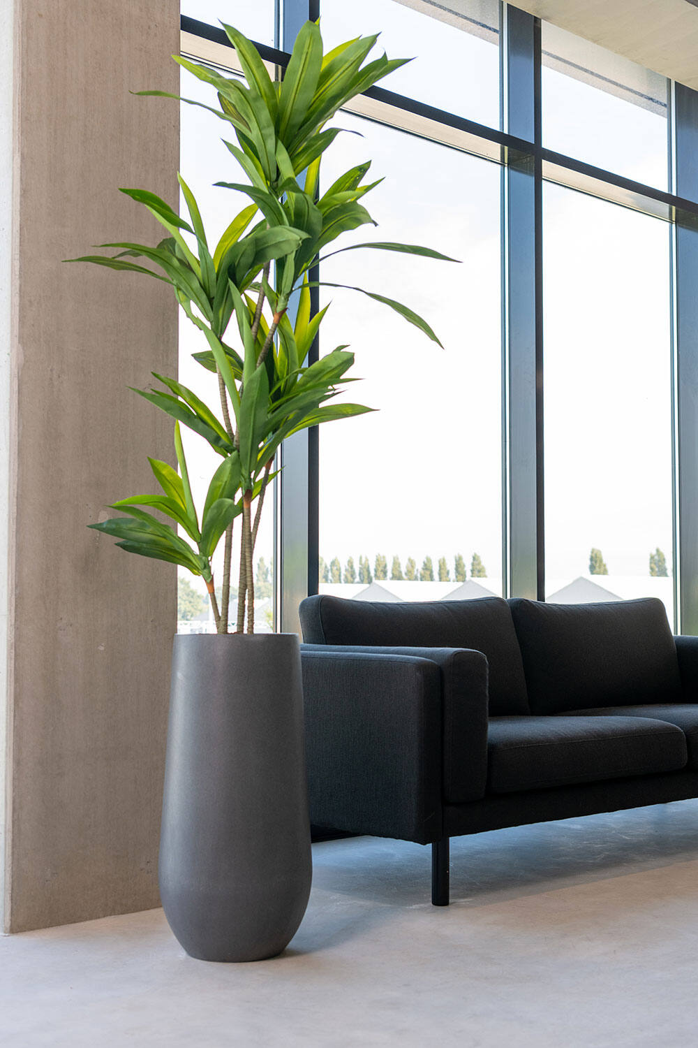 
Vaso per fiori di alta qualità per interni/esterni „Natural Nax“ - Ø 33 x Altezza 70 cm / Grigio