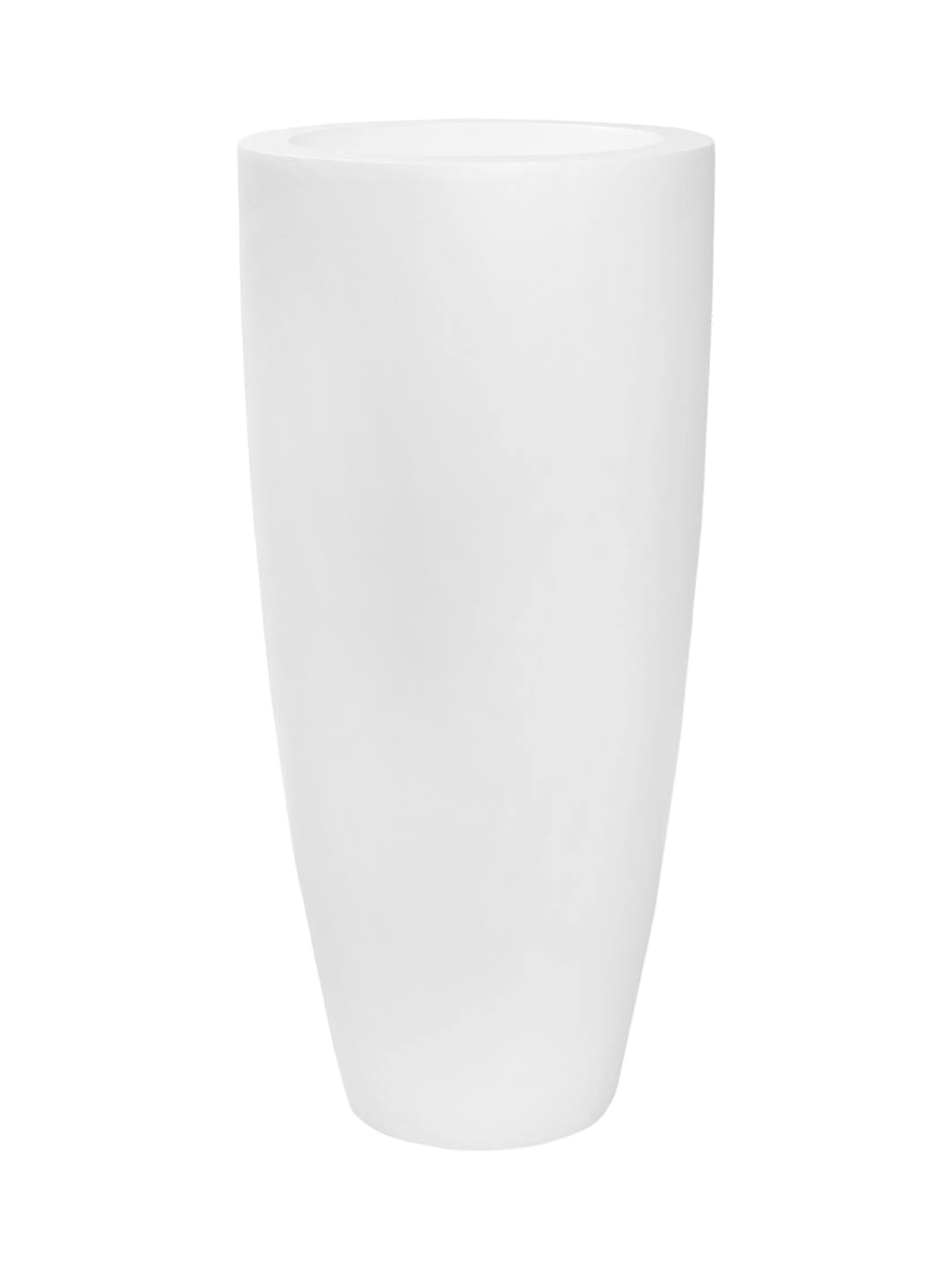 
High-quality indoor/outdoor planter "Essential Dax" - White matte / Ø 47 x H 100 cm