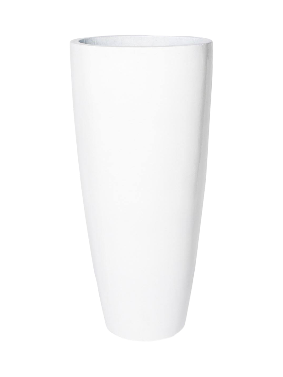 
High-quality indoor/outdoor planter "Essential Dax" - White High-Gloss / Ø 47 x H 100 cm