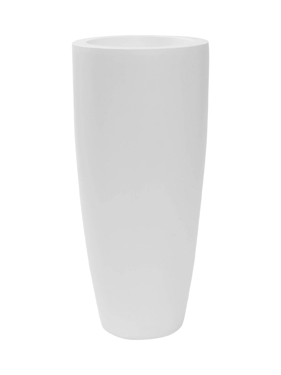 
High-quality indoor/outdoor planter "Essential Dax" - White matte / Ø 37 x height 80 cm