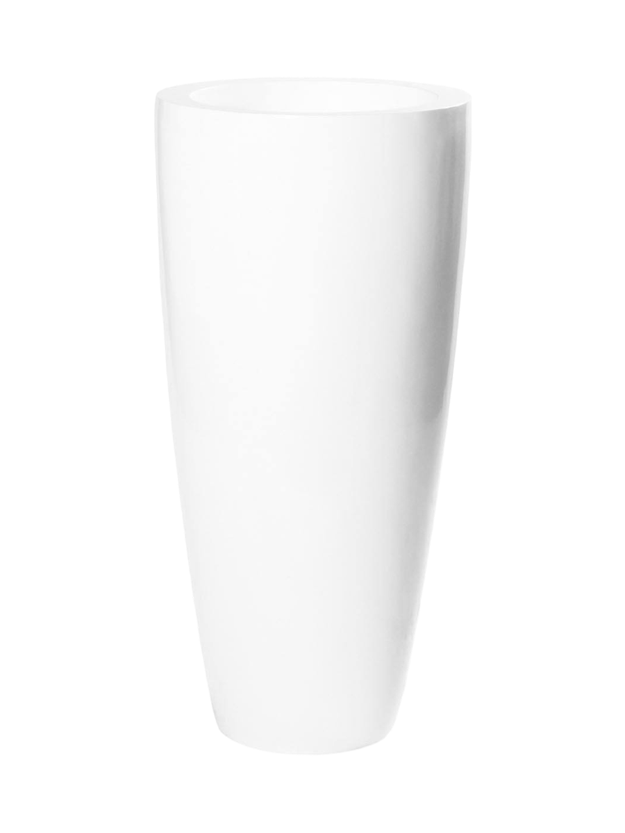 
High-quality indoor/outdoor planter "Essential Dax" - White High-Gloss / Ø 37 x height 80 cm