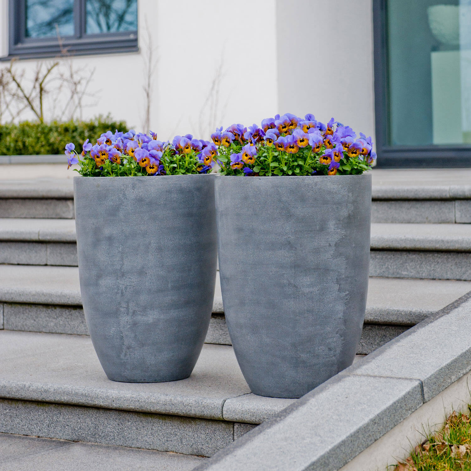 
High-quality indoor/outdoor planter "Natural Ben" - Grey / Ø 52 x 72 cm