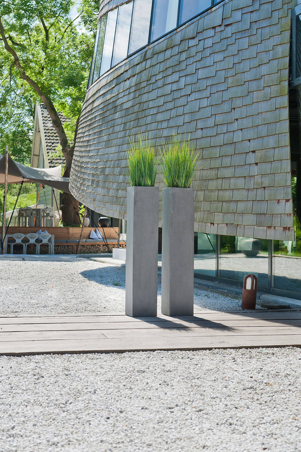 
High-quality Indoor/Outdoor Planter "Natural Yenn" - Grey / 25 x 25 x Height 125 cm
