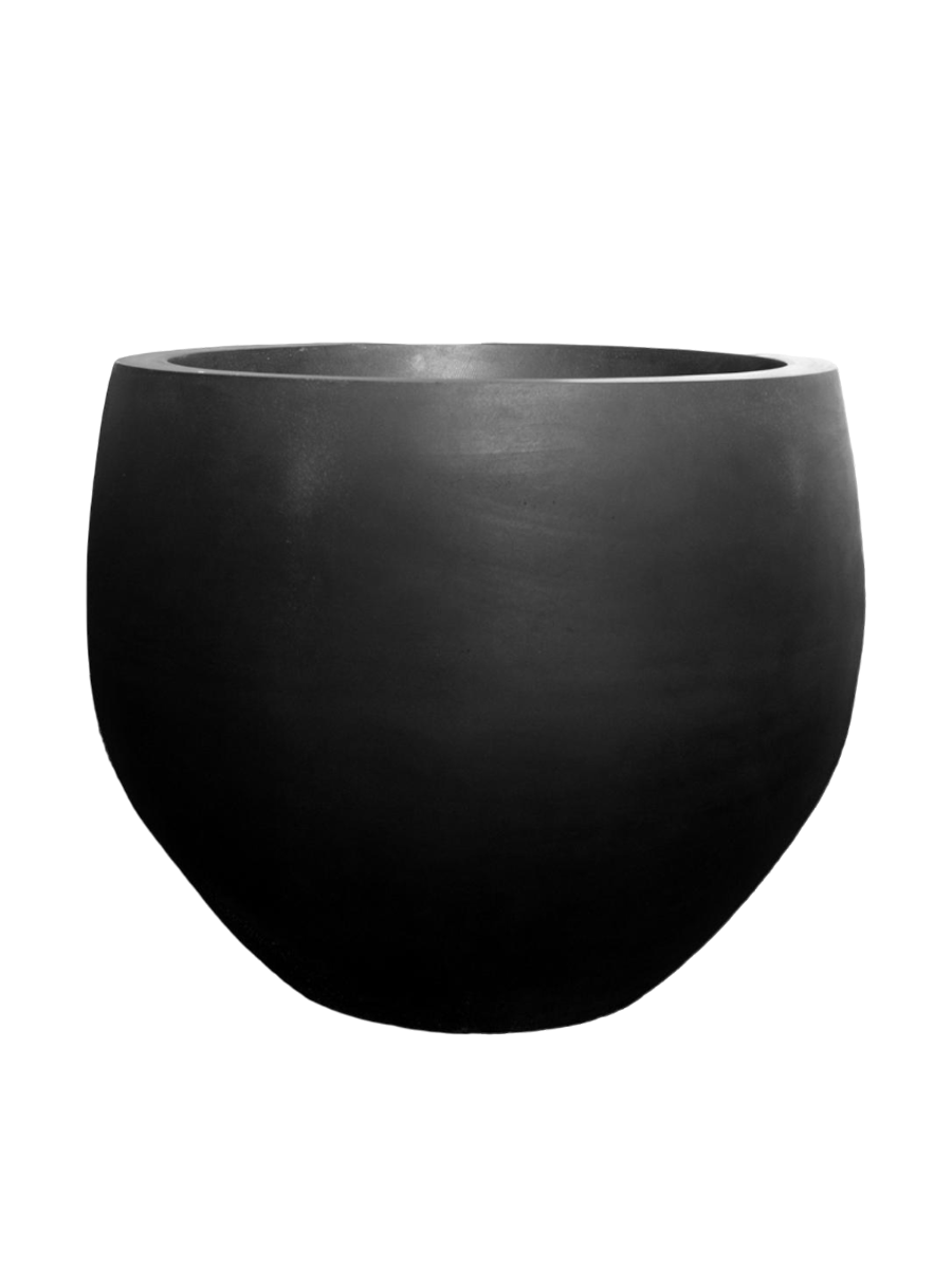 
High-quality indoor/outdoor planter "Natural Orb" - Black / Ø 68.5 x 57 cm