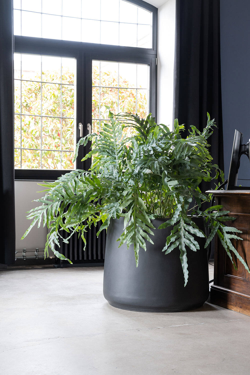 
High-Quality Indoor/Outdoor Planter "Natural Jumbo Patt" - Black / Ø 119 x 97 cm