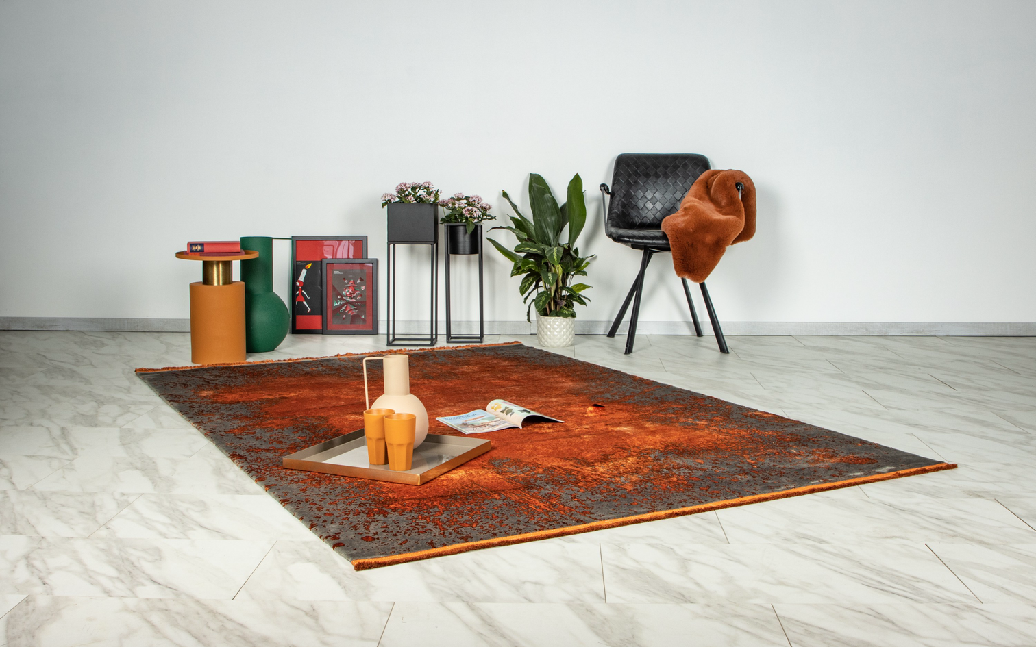 
High-Quality Designer Rug "Elysee 905", Terra - 80 x 150 cm