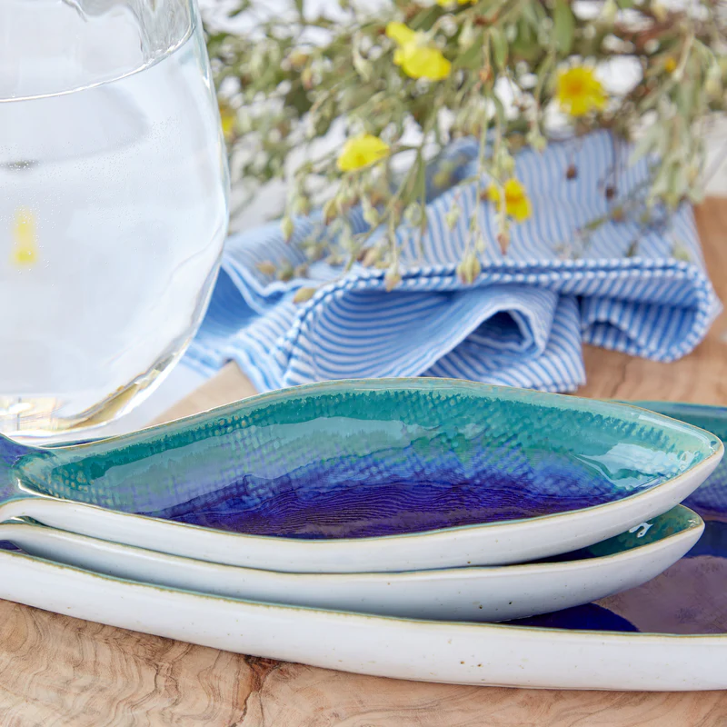 
Handmade Aperitif Platter "Cavala Petit Dori" - Atlantic Blue / Medium