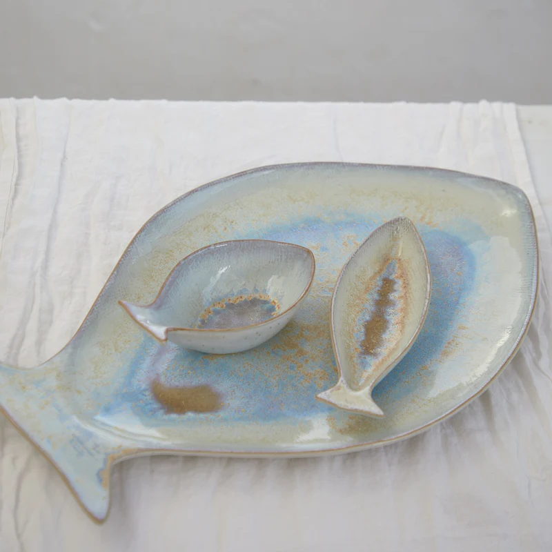 
Handmade Aperitif Platter "Cavala Petit Dori" - Nacar Blue / Medium