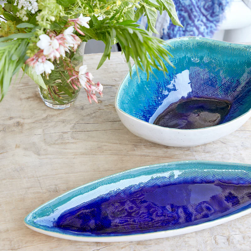 
Handmade Aperitif Platter "Cavala Petit Dori" - Atlantic Blue / Large
