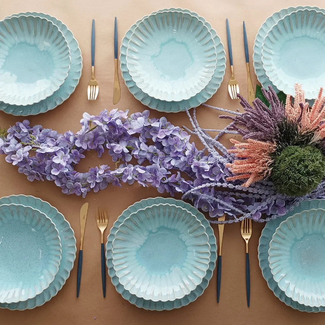 
Handmade dinner plate "Mallorca" - Sea Blue