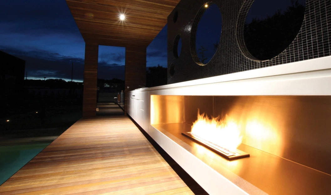 
Bio-Ethanol Fireplace Burner Insert "XL900" - Silver