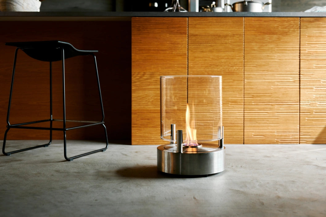 
Bio-Ethanol Designer Fireplace "T-LITE 3" - Silver