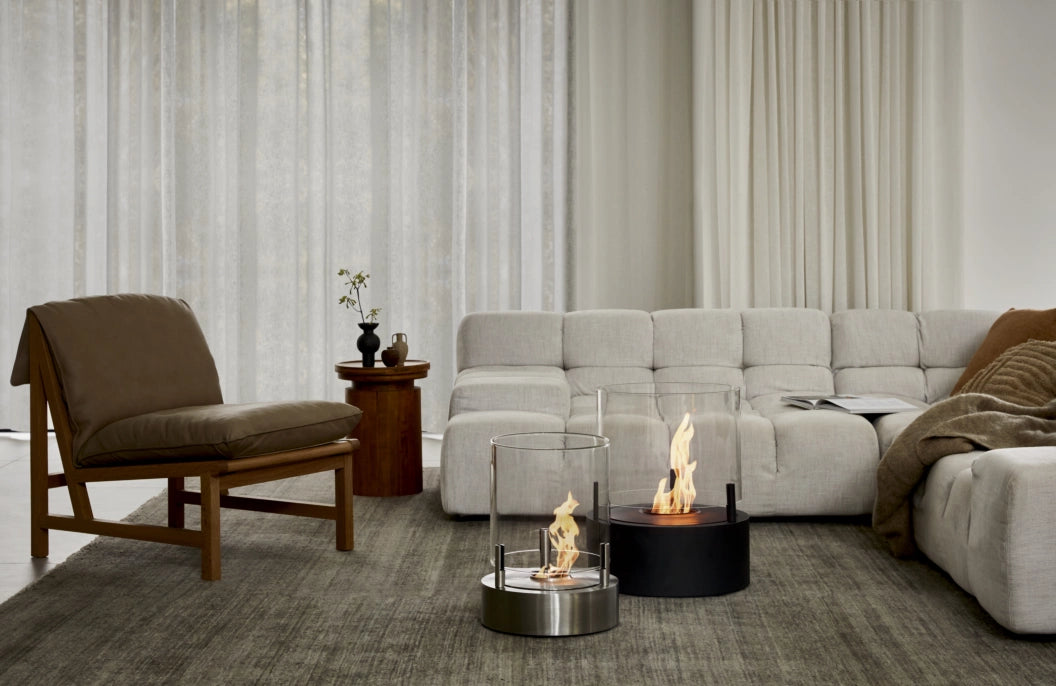 
Bioethanol Designer Fireplace "T-LITE 8" - Silver