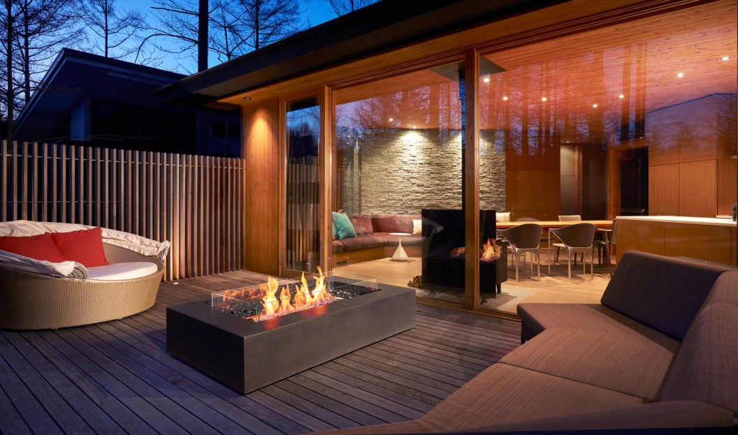 
Bioethanol Fire Table "Wharf 65" - Graphite / Without protective glass