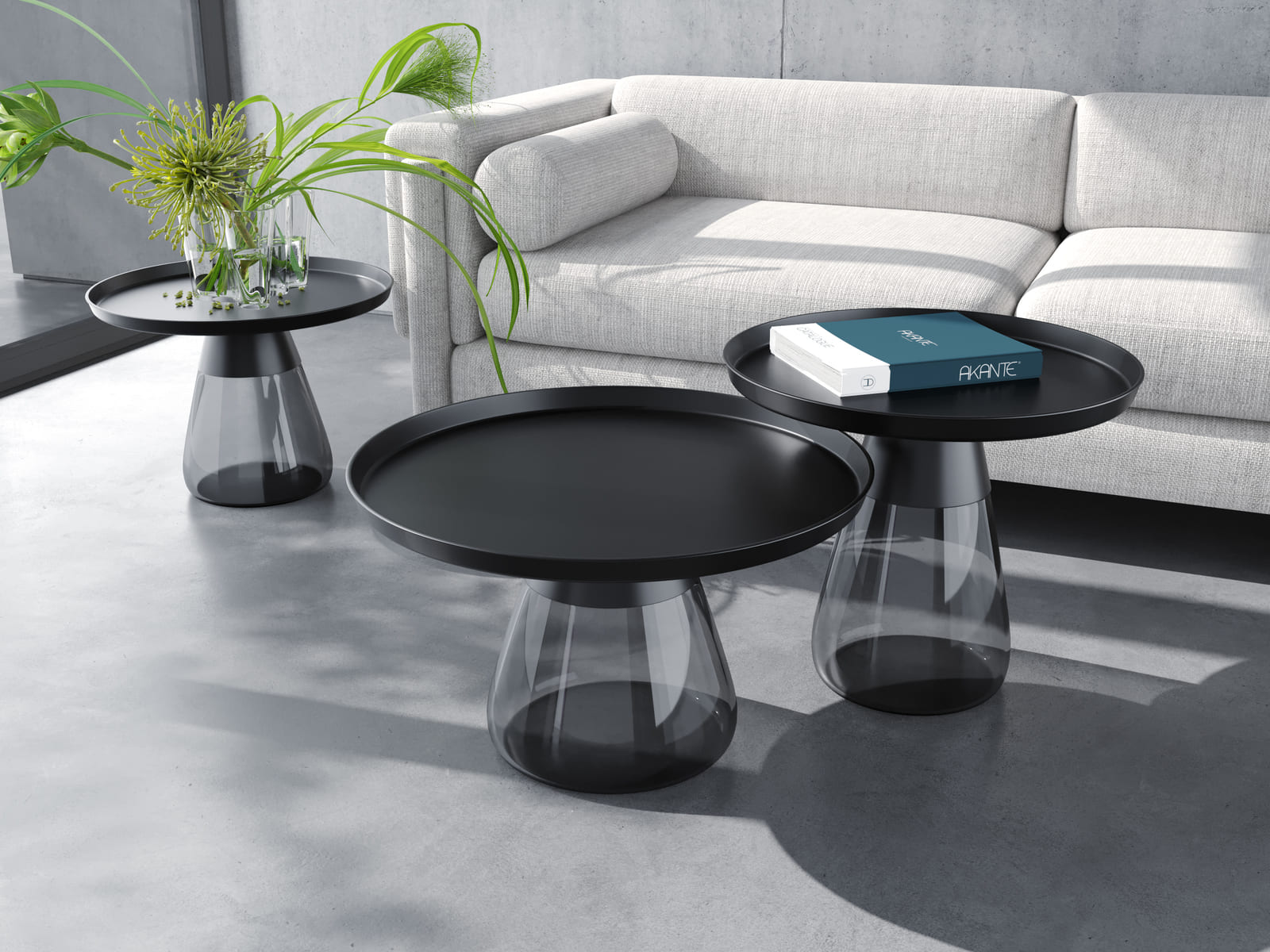 
Design Beistelltisch „Drop“ in verschiedenen Varianten - Schwarz / Ø 60 x 52 cm