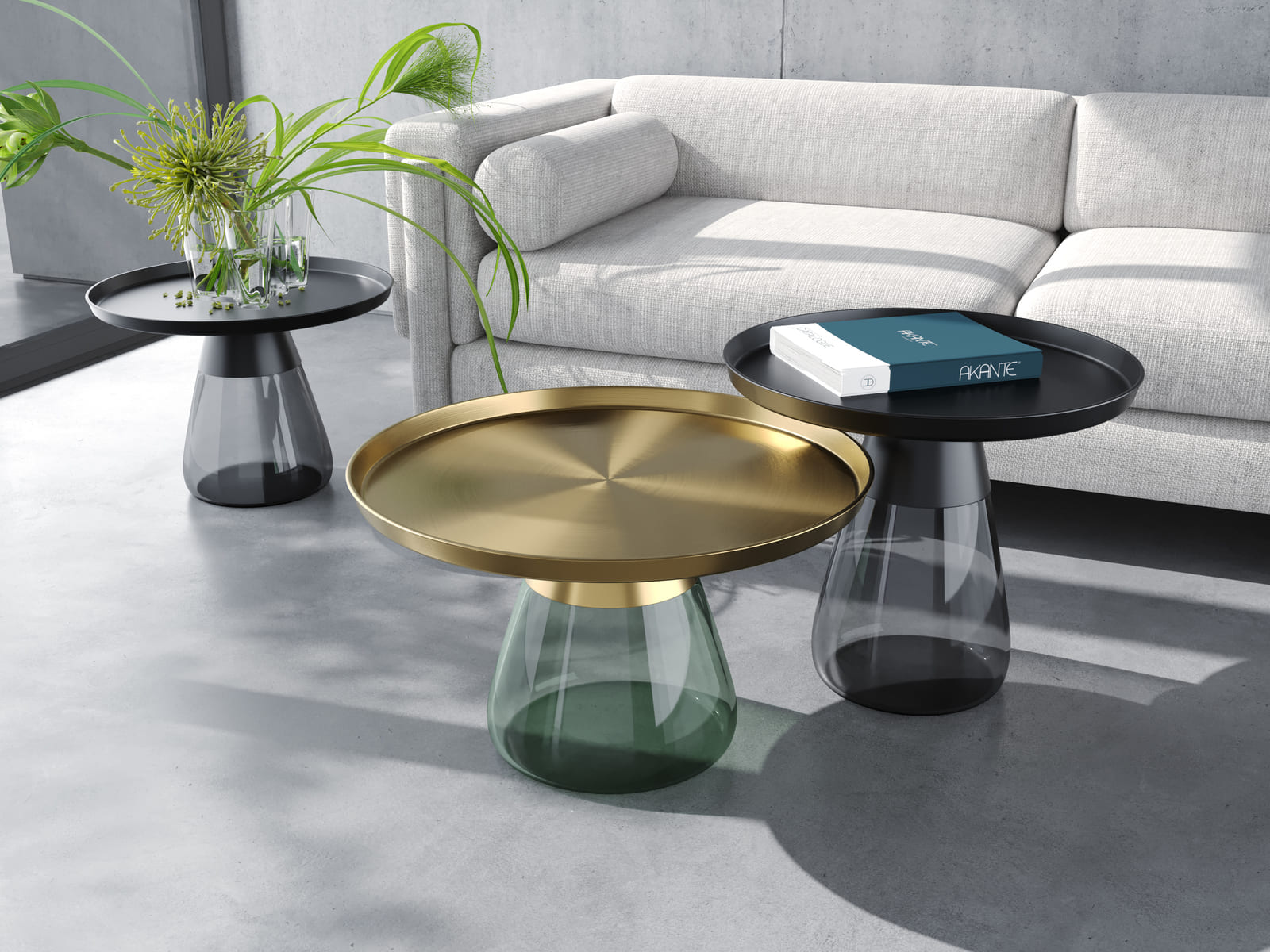 
Design Beistelltisch „Drop“ in verschiedenen Varianten - Schwarz / Ø 60 x 52 cm