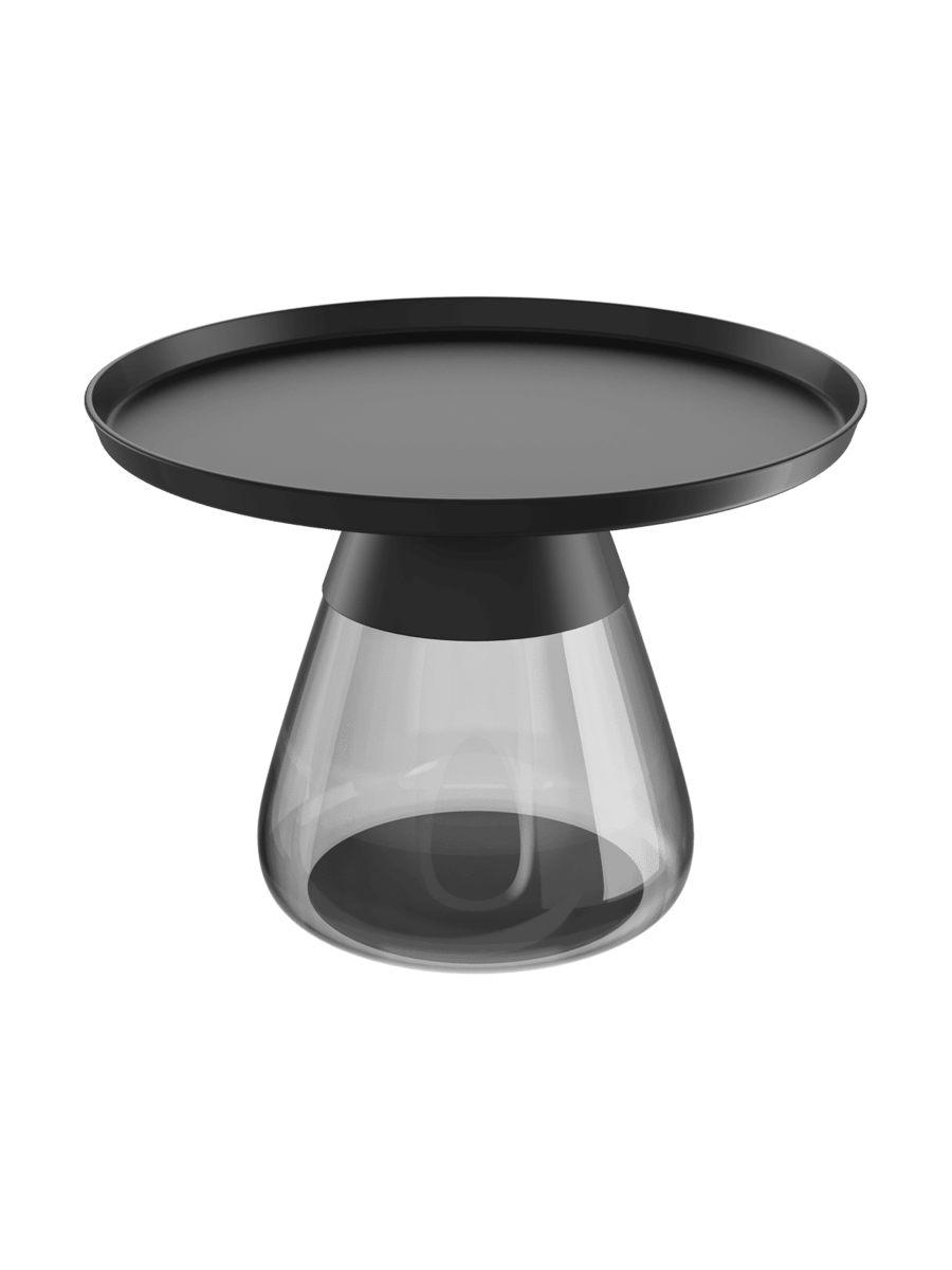 
Design Beistelltisch „Drop“ in verschiedenen Varianten - Schwarz / Ø 60 x 52 cm