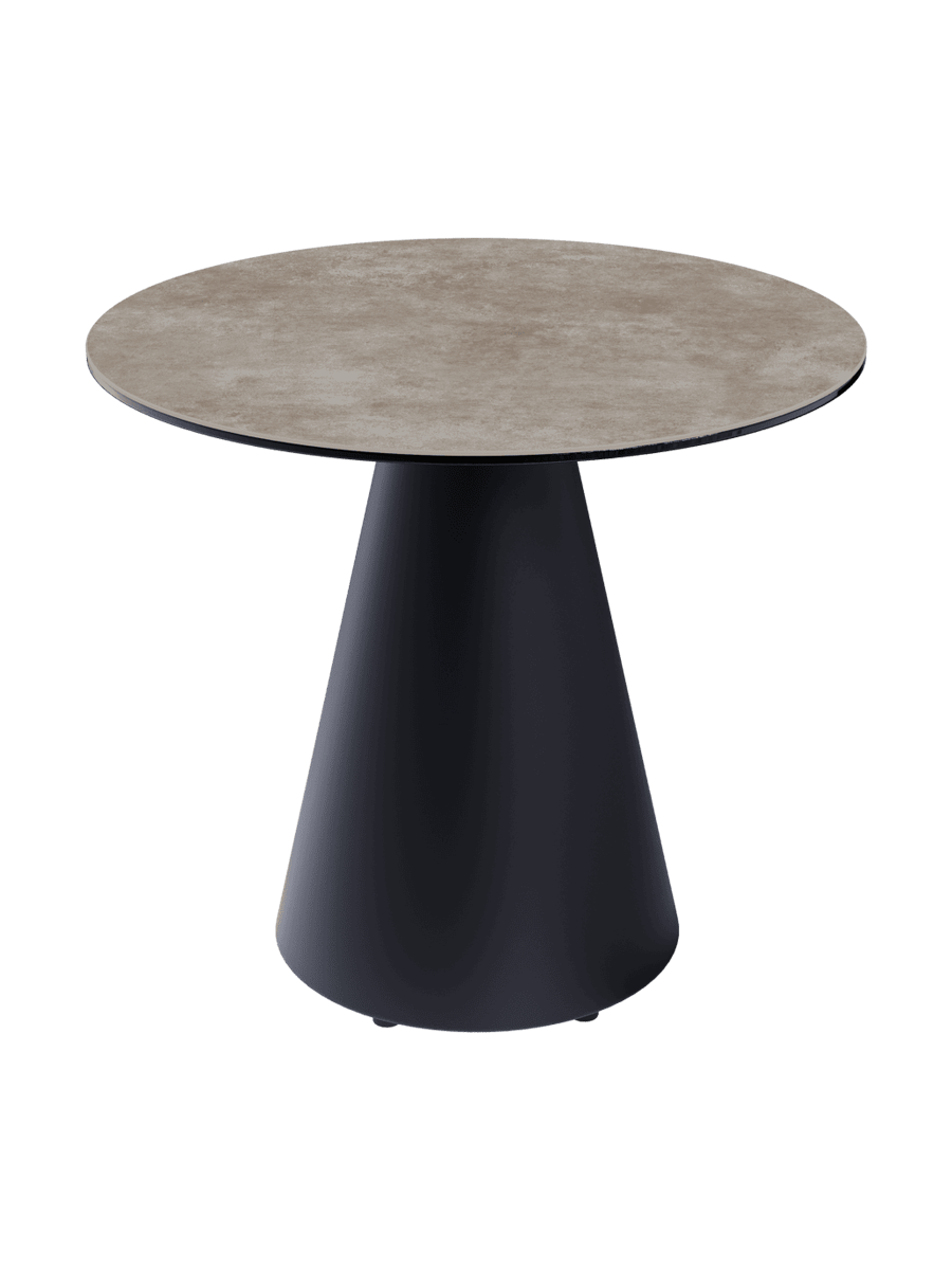 
Table d'appoint design « Faro » Ø 55 cm - Plateau : gris ciment / Pieds : noir