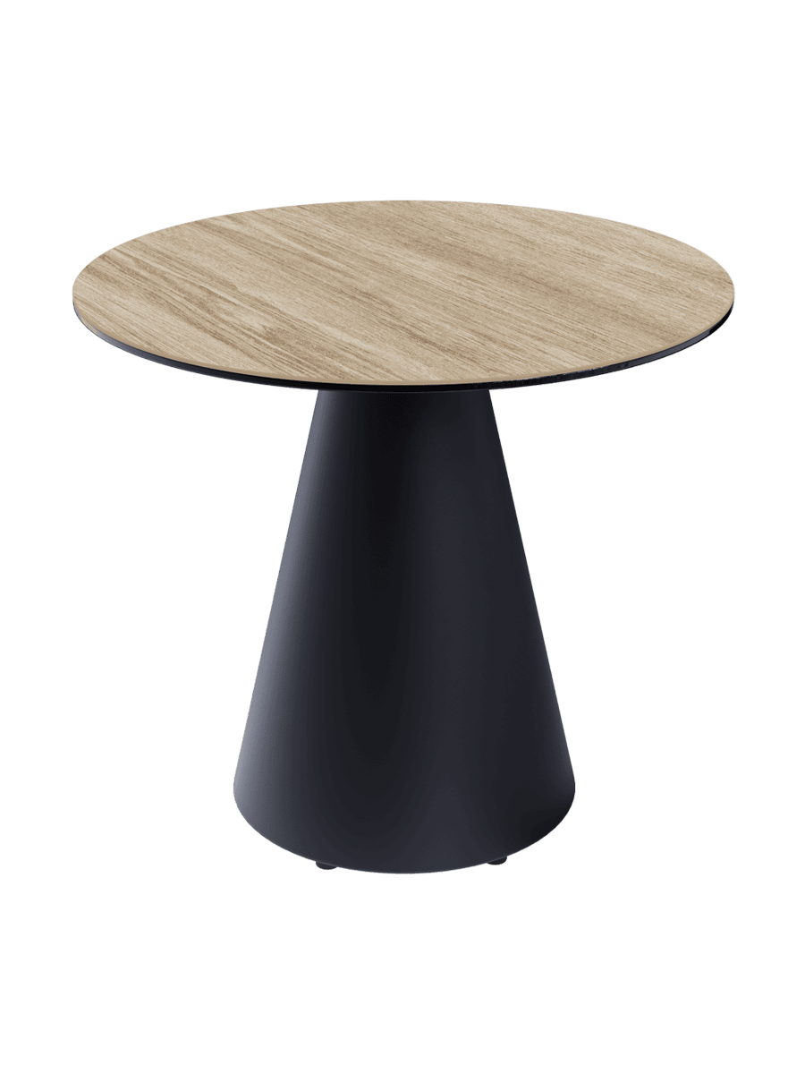 
Table d'appoint design « Faro » Ø 55 cm - Plateau : gris ciment / Pieds : noir