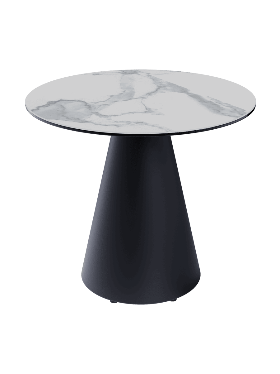 
Table d'appoint design « Faro » Ø 55 cm - Plateau : gris ciment / Pieds : noir