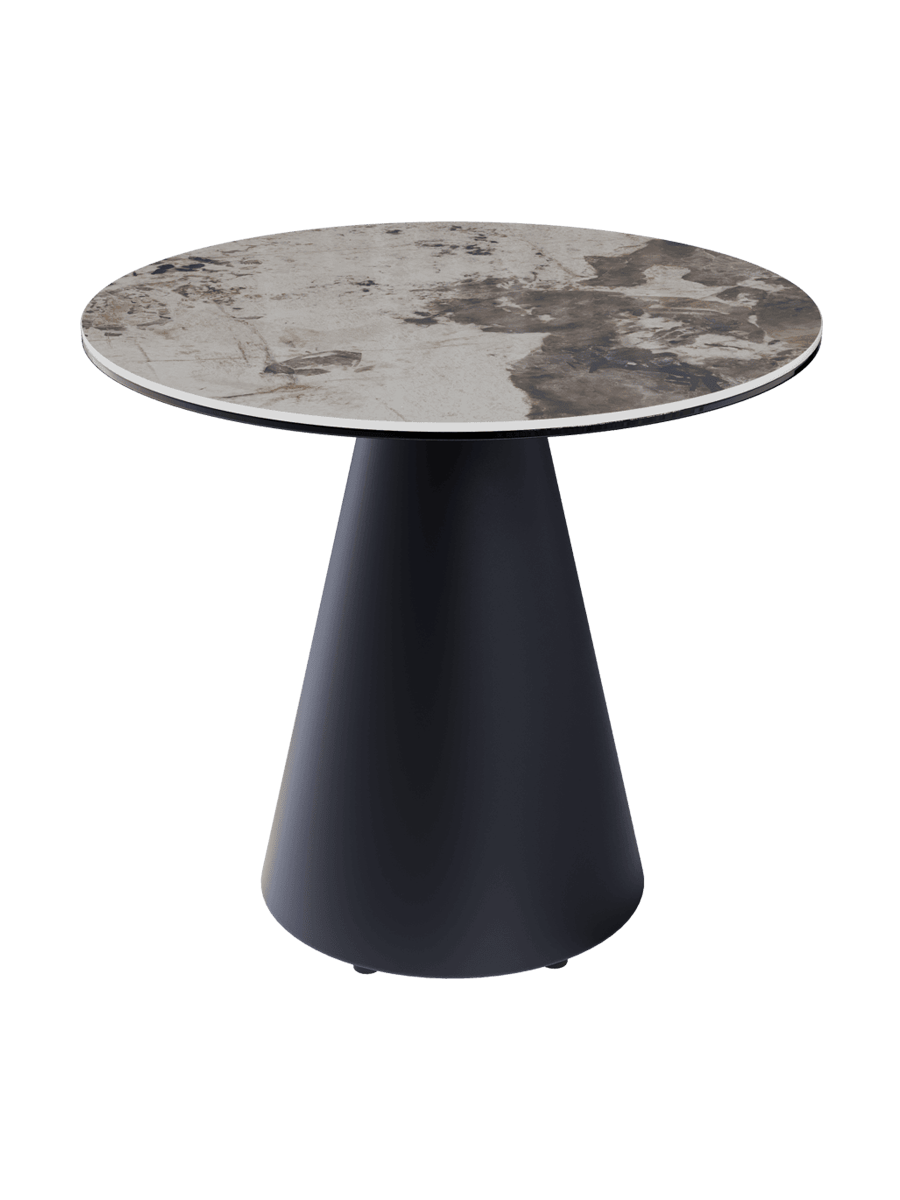 
Table d'appoint design « Faro » Ø 55 cm - Plateau : gris ciment / Pieds : noir