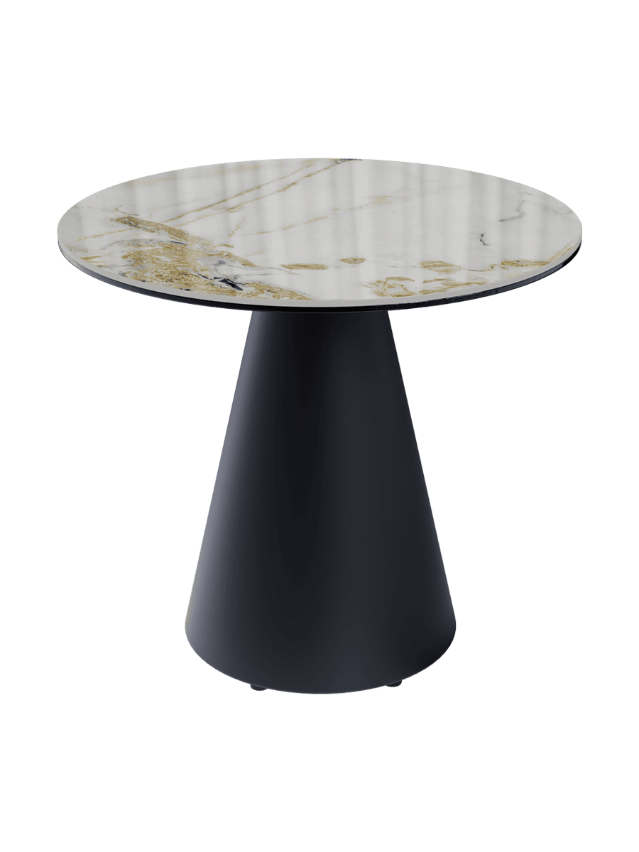 
Table d'appoint design « Faro » Ø 55 cm - Plateau : gris ciment / Pieds : noir