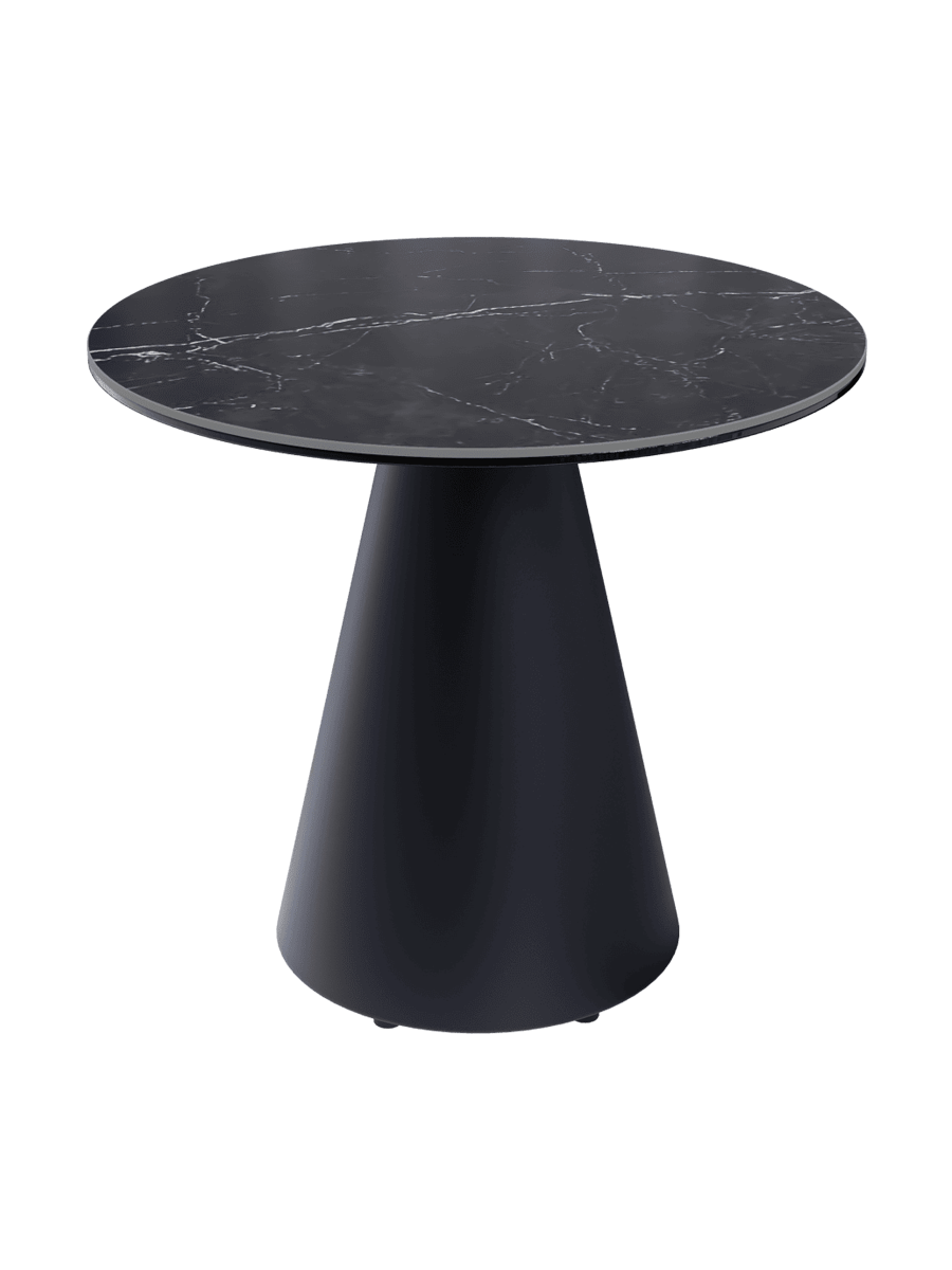 
Table d'appoint design « Faro » Ø 55 cm - Plateau : gris ciment / Pieds : noir