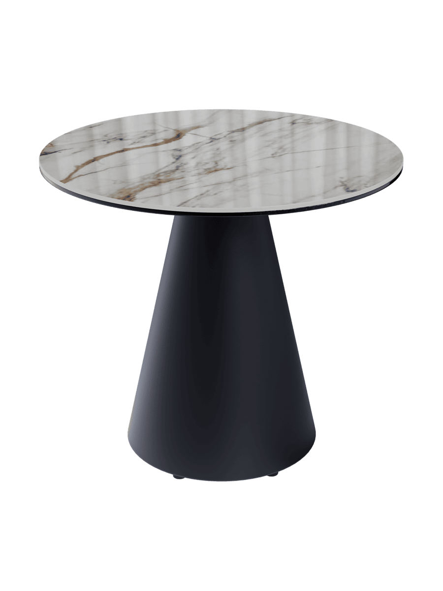 
Table d'appoint design « Faro » Ø 55 cm - Plateau : gris ciment / Pieds : noir