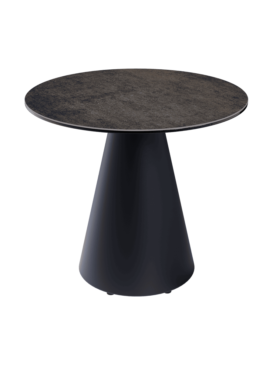 
Table d'appoint design « Faro » Ø 55 cm - Plateau : gris ciment / Pieds : noir