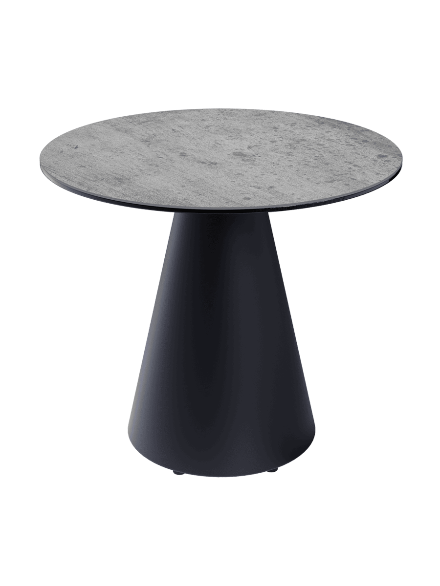 
Table d'appoint design « Faro » Ø 55 cm - Plateau : gris ciment / Pieds : noir