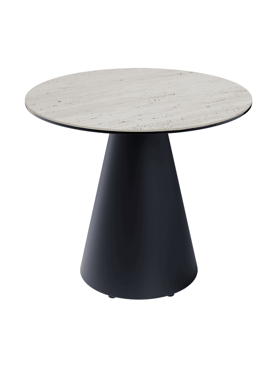 
Table d'appoint design « Faro » Ø 55 cm - Plateau : gris ciment / Pieds : noir