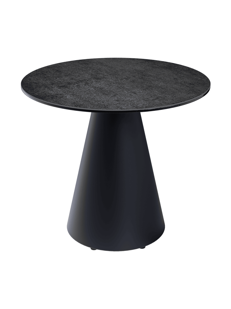 
Table d'appoint design « Faro » Ø 55 cm - Plateau : gris ciment / Pieds : noir