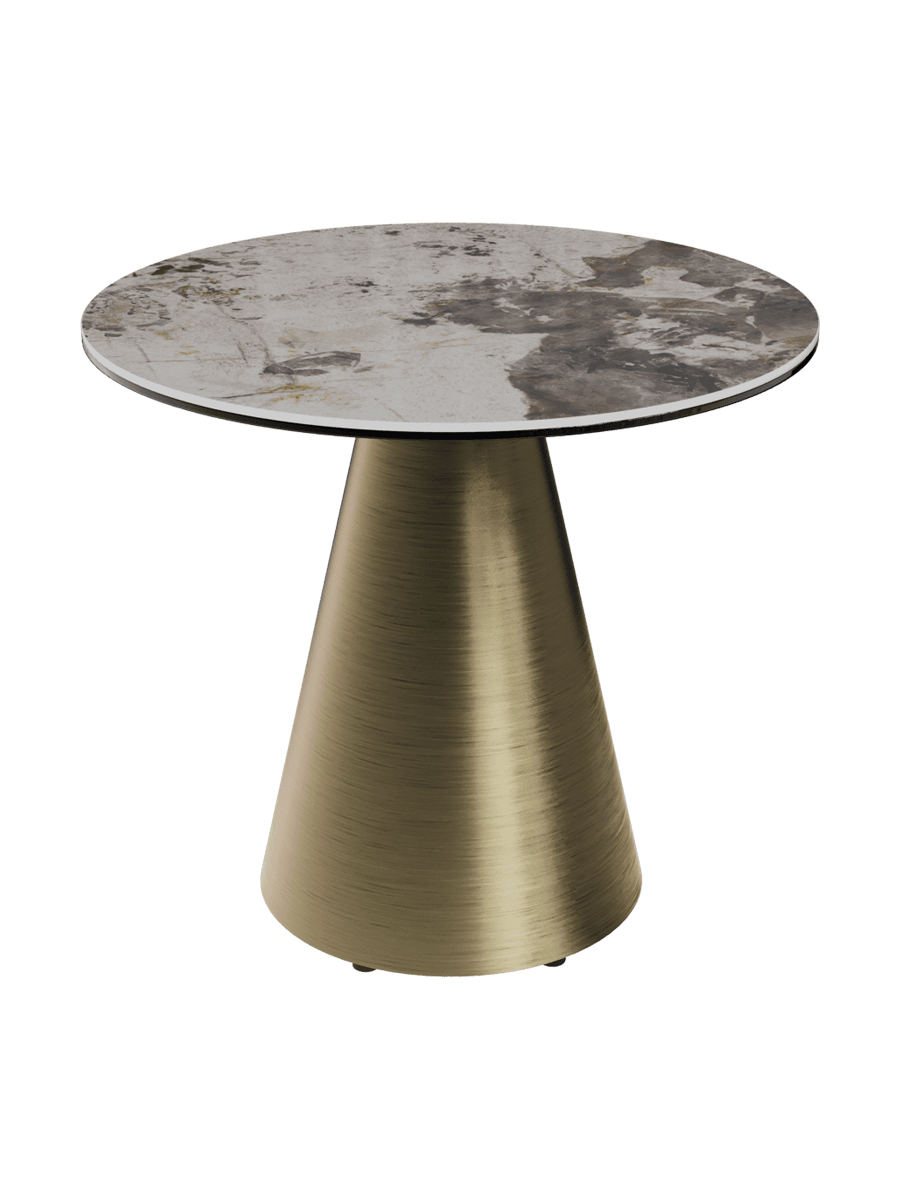 
Table d'appoint design « Faro » Ø 55 cm - Plateau : gris ciment / Pieds : noir