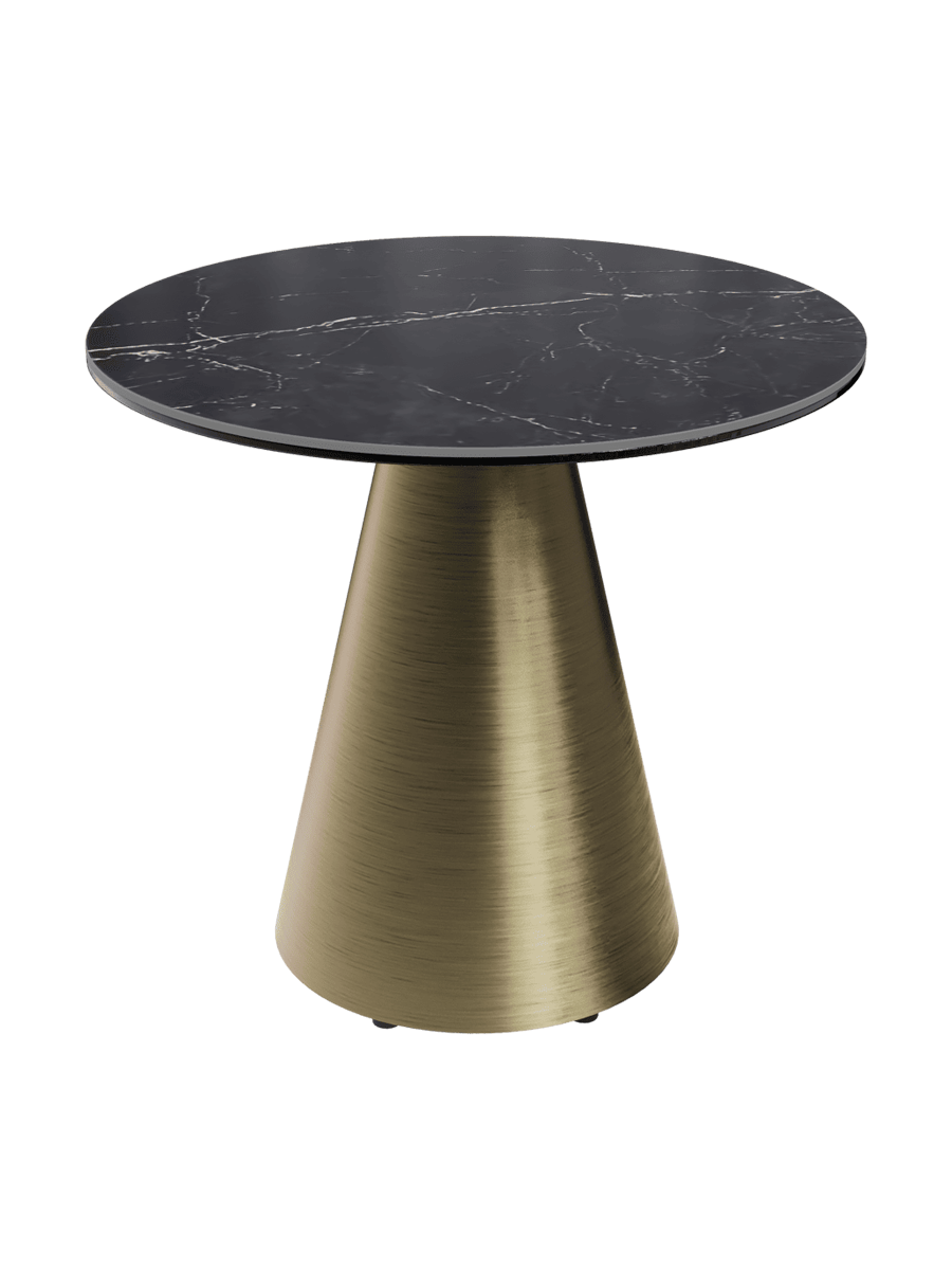 
Table d'appoint design « Faro » Ø 55 cm - Plateau : gris ciment / Pieds : noir