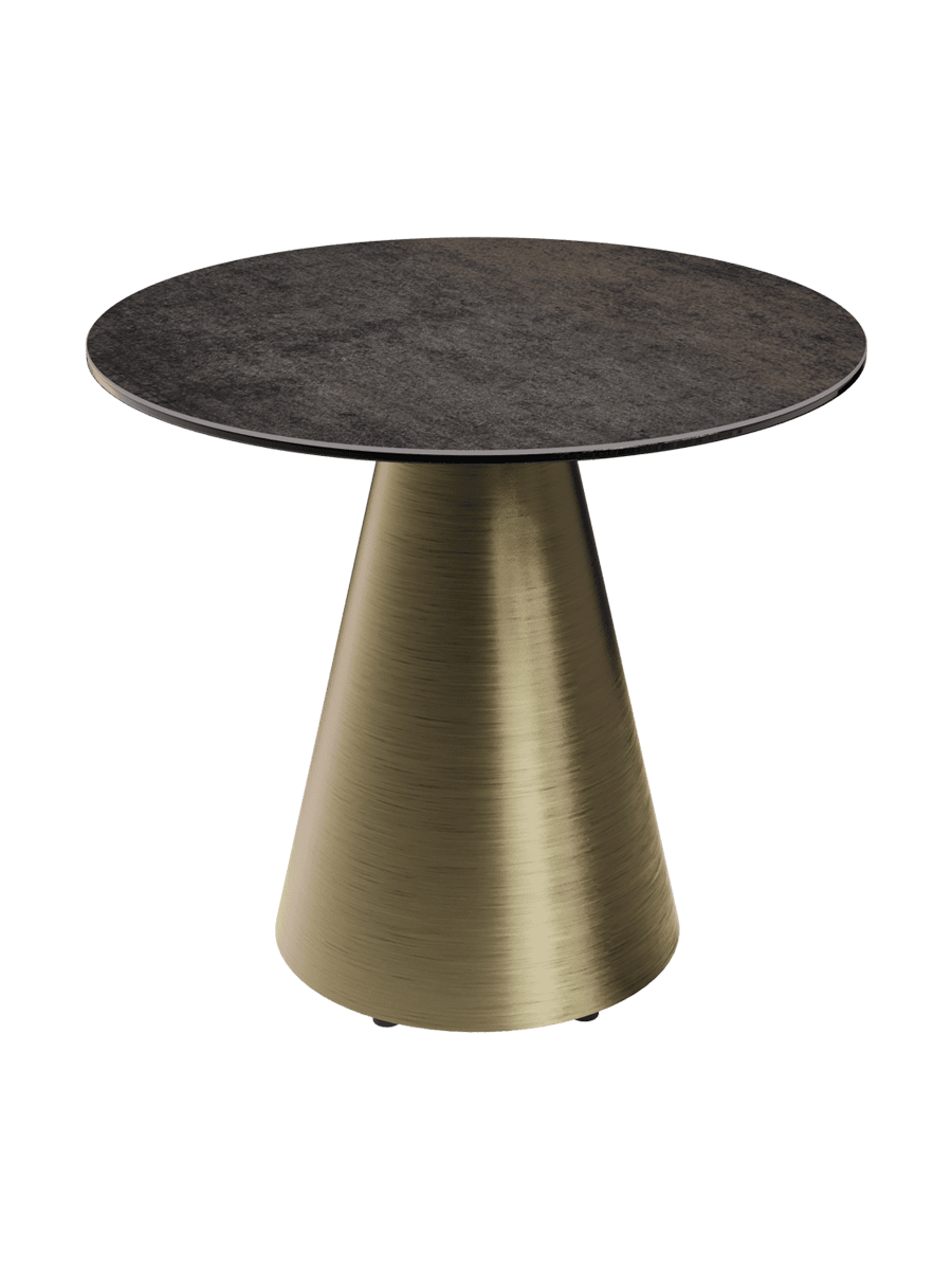 
Table d'appoint design « Faro » Ø 55 cm - Plateau : gris ciment / Pieds : noir