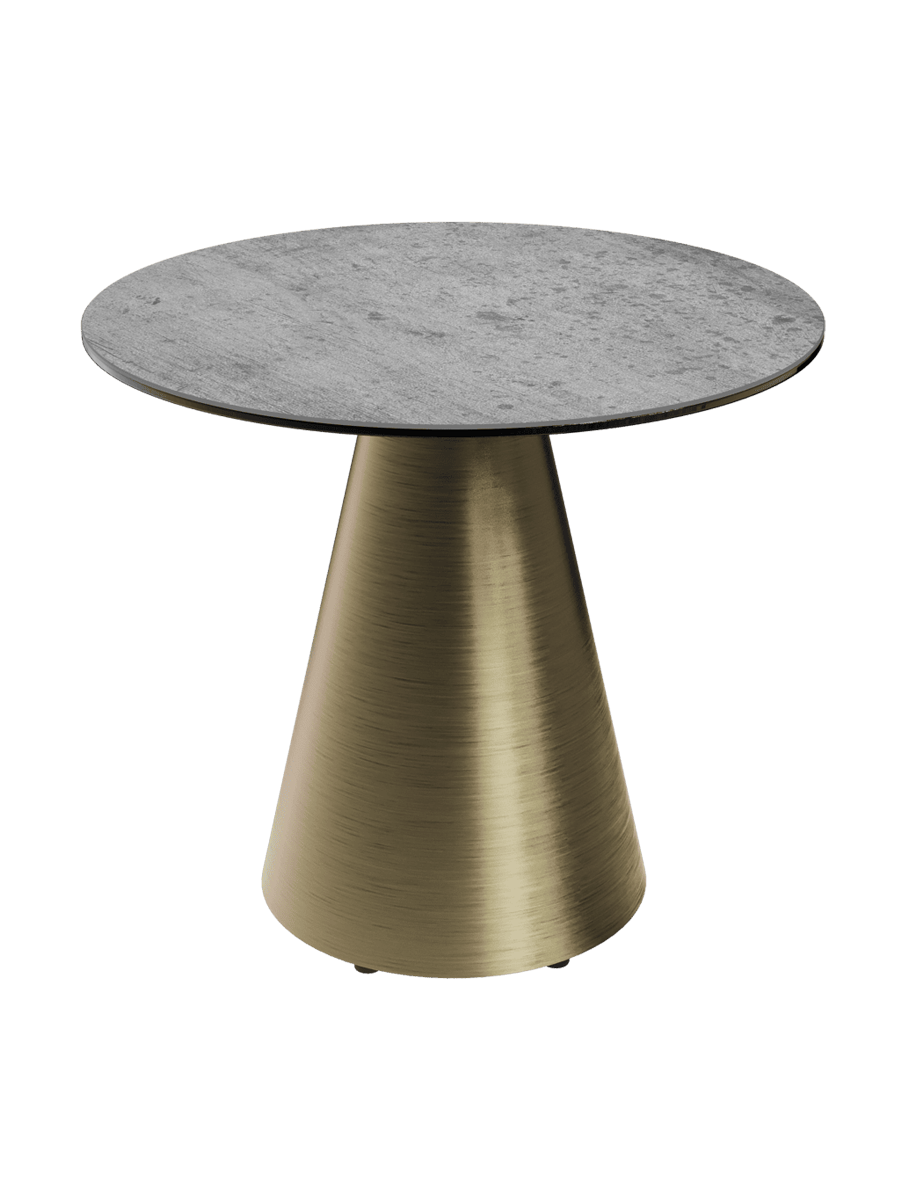 
Table d'appoint design « Faro » Ø 55 cm - Plateau : gris ciment / Pieds : noir