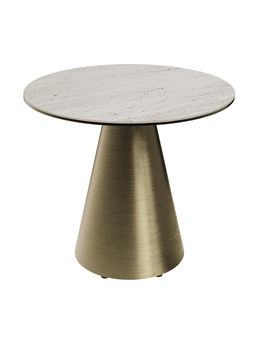 
Table d'appoint design « Faro » Ø 55 cm - Plateau : gris ciment / Pieds : noir
