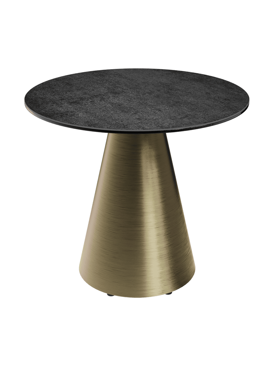 
Table d'appoint design « Faro » Ø 55 cm - Plateau : gris ciment / Pieds : noir
